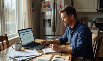 Person reviewing health insurance options on a laptop after losing their job