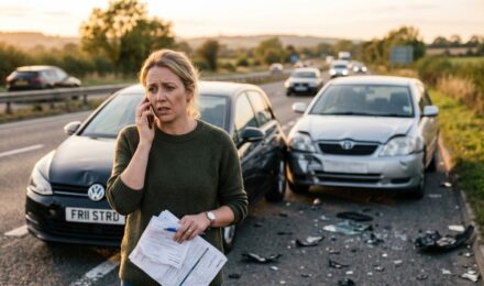 Driver reviewing increased auto insurance premium after an at-fault accident