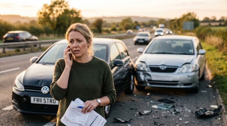 Driver reviewing increased auto insurance premium after an at-fault accident