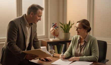Person reviewing term life insurance policy options with a pre-existing medical condition