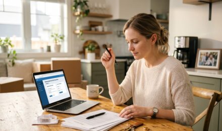 Person reviewing insurance documents after a major life event such as marriage or having a baby