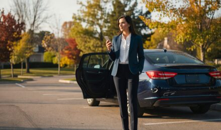 Driver comparing car insurance quotes on a laptop after an at-fault accident
