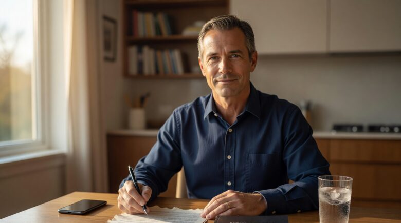 Person reviewing term life insurance policy documents to convert to permanent coverage without a medical exam