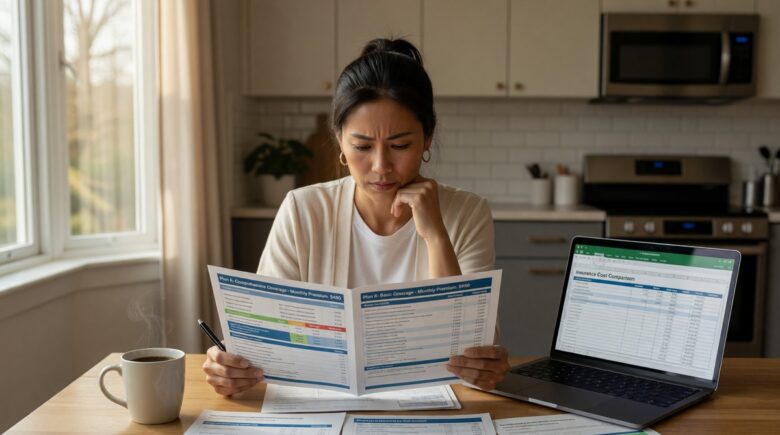 Side-by-side comparison chart of high-deductible and traditional health plan annual costs