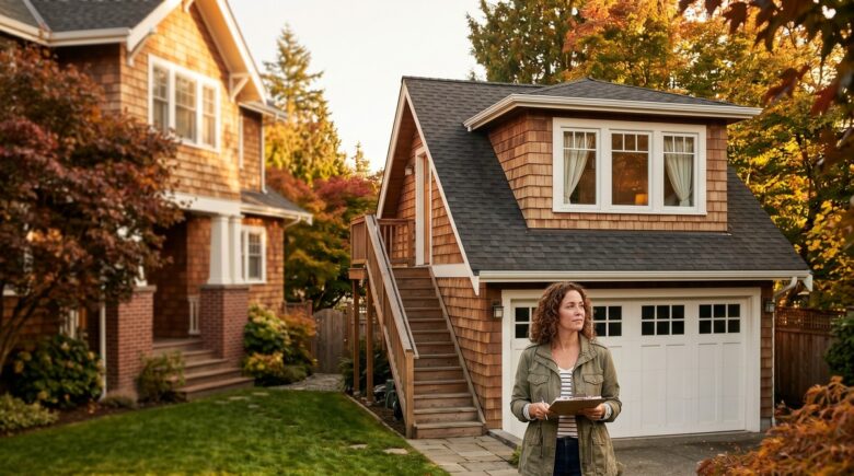 Detached garage and guest house on a residential property covered by homeowners insurance
