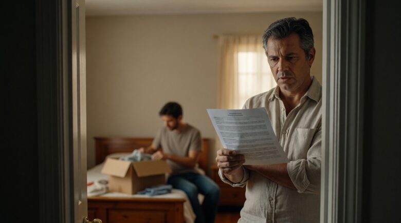 Landlord reviewing homeowners insurance policy before renting out a room in their home