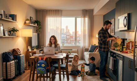 Homeowner reviewing loss of use coverage details in their insurance policy at a kitchen table