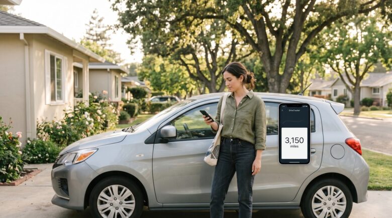 Driver checking odometer to illustrate pay per mile insurance savings for low-mileage drivers