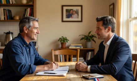 Veteran reviewing term life insurance policy options at home