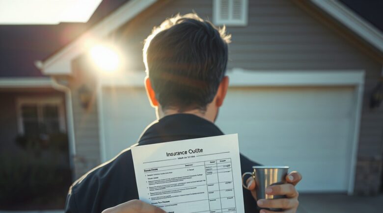 A person reviewing a car insurance quote on a smartphone while comparing options.