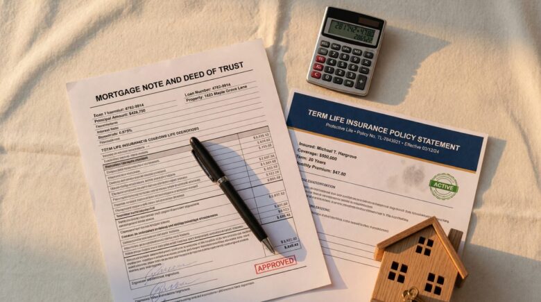 Comparison chart showing term life insurance versus mortgage protection insurance costs and benefits